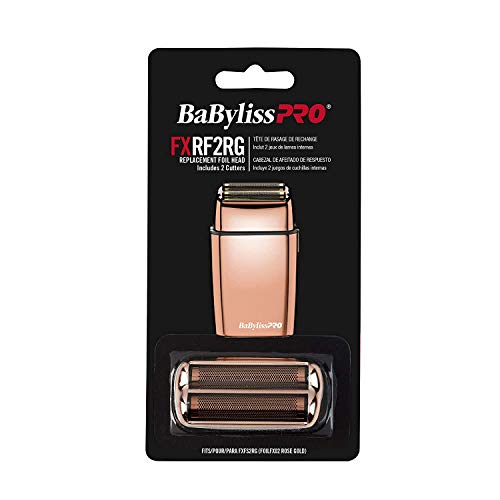 Babylisspro Barberology Professional Fxrf2Rg Rosefx Replacement Double Foil Shaver Head With 2 Cutters