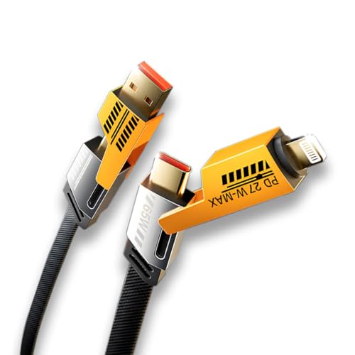 4 In 1 Braided Charging Cable Fast Charging 65W, 1.5M Rugged Style Usb C Cable 4In1 Usb Multi Charging Cable| Supporting Thund
