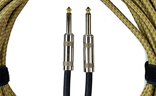 Gearlux Instrument Cable/Professional Guitar Cable 1/4 Inch To 1/4 Inch, Tweed, 10 Foot   3 Pack