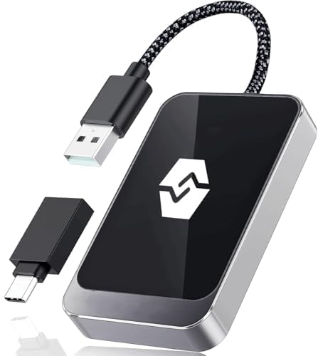 Wireless CarPlay Adapter, Converts Wired CarPlay to Wireless, Plug & Play Dongle for iOS Devices, Fast & Stable Auto Connection,