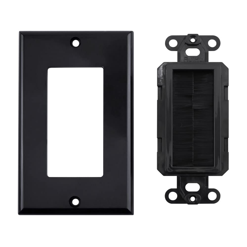 Construct Pro Single Gang D  Cor Brush Plate (Black Plate W/Black Brush)