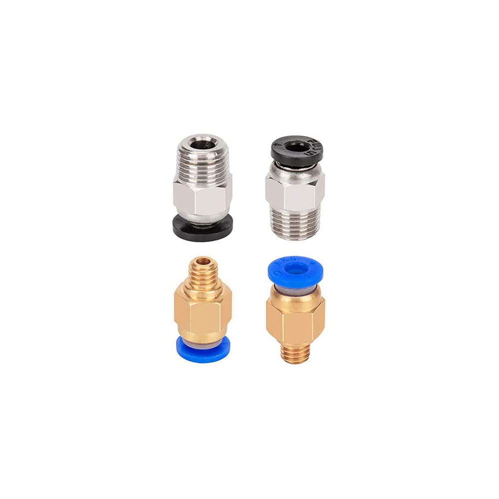 Aokin 2 Pcs Pc4 M6 Pneumatic Fitting And 2 Pcs Pc4 M10 Pneumatic Fitting For Creality Ender 3/3 Pro/3 V2, Ender 5/5 Pro/5 Plus,