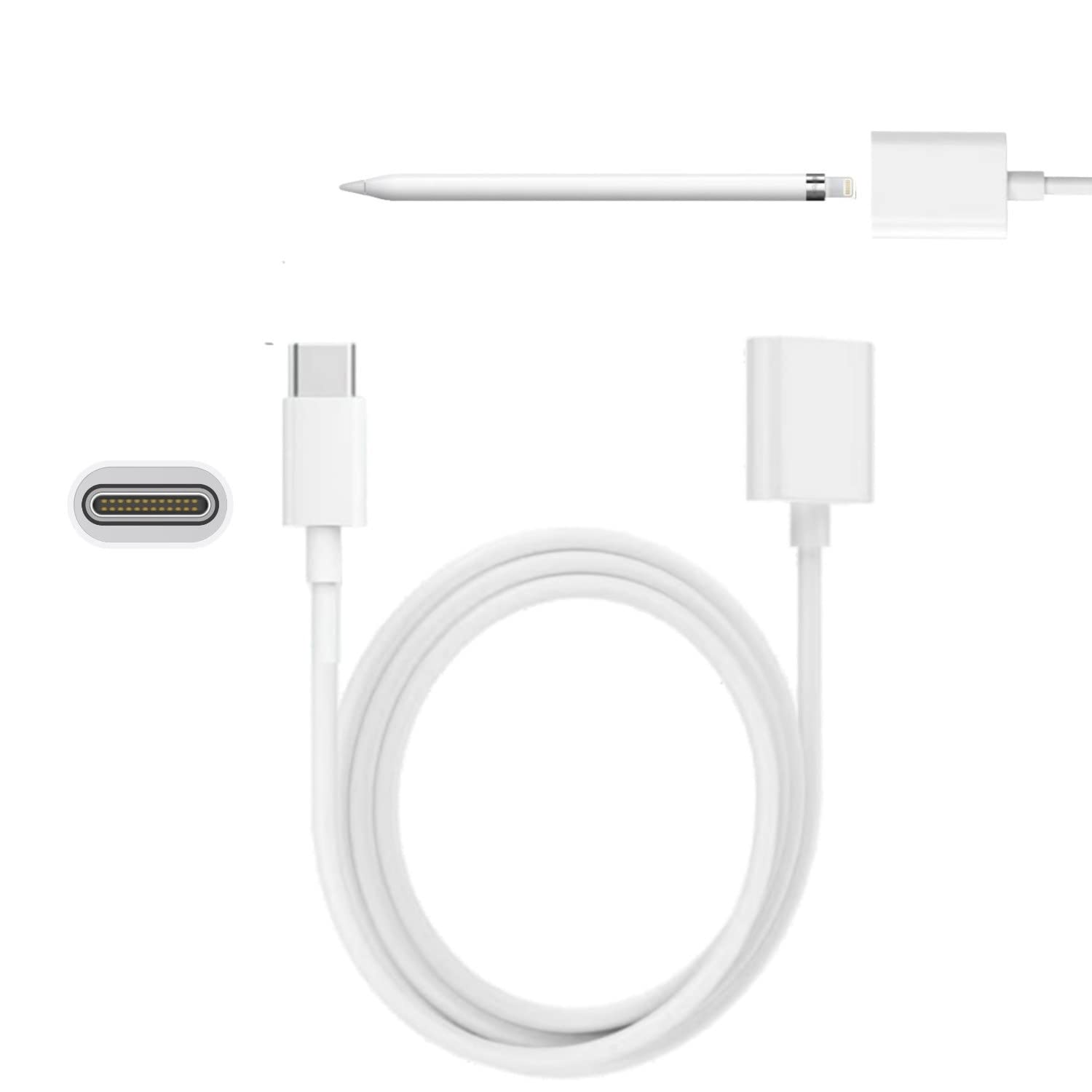 Design For Usb C To Apple Pencil Adapter 3.3Ft Apple Pencil Charger Compatible With Apple Pencil 1St Generation Protect I Pad Ba