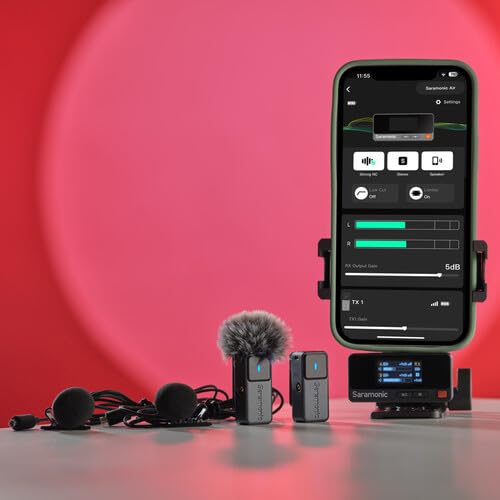 Saramonic Air 2-Person Wireless Micro Lavalier Microphone For Iphone/Camera/Android/Pc 24-Bit/48Khz, Noise Canceling, Limiting,