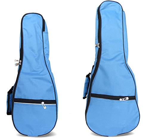 Hot Seal Waterproof Durable Colorful Ukulele Case Bag With Storage (23/24In, Light Blue)