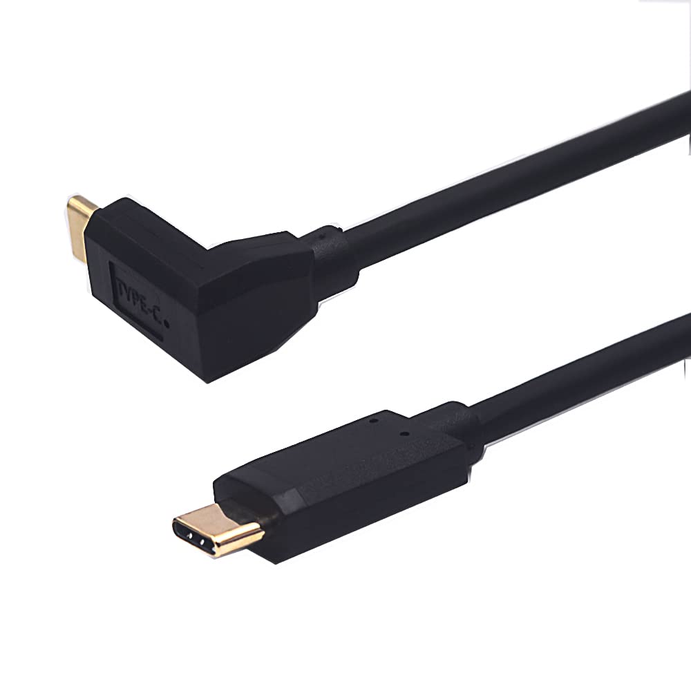 Kework 2Ft Usb 3.1 Type C Cable, Usb C Male To 90 Degree Up & Down Angle Usb C Male Cable, 3A & 10Gbps Sync Charging & Data Tran