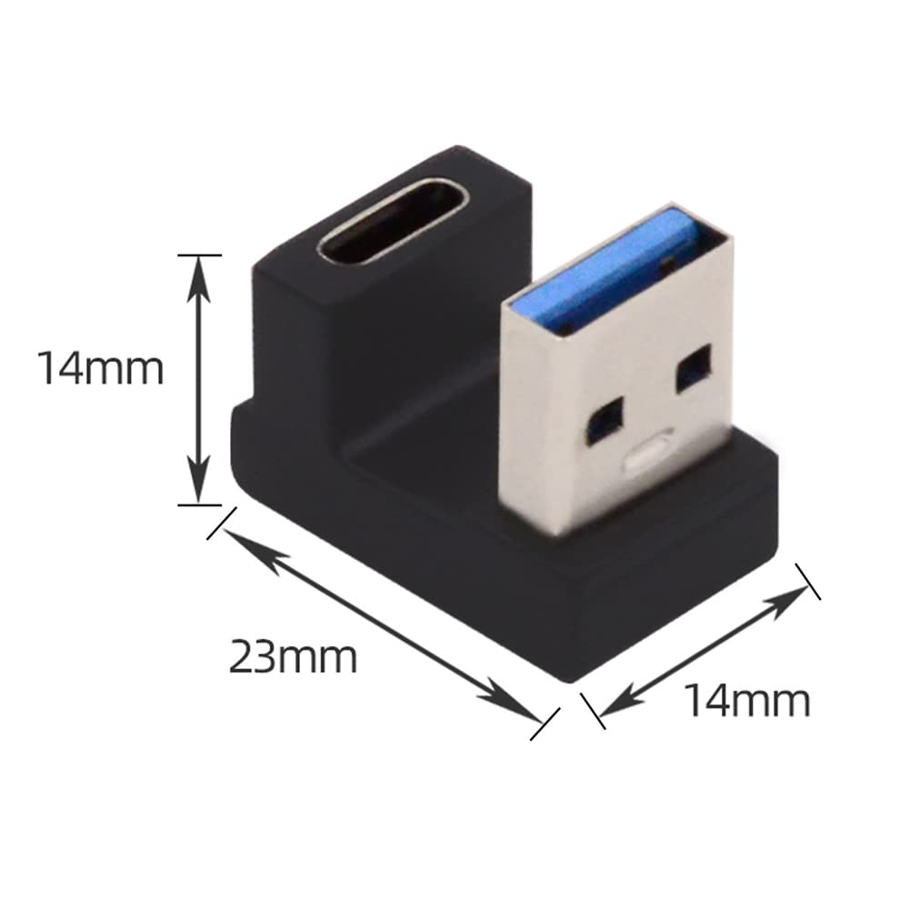 Nfhk Usb C Type C Female Opposite U Shape Back Angled To Usb 3.0 A Male Data Adapter For Laptop Desktop