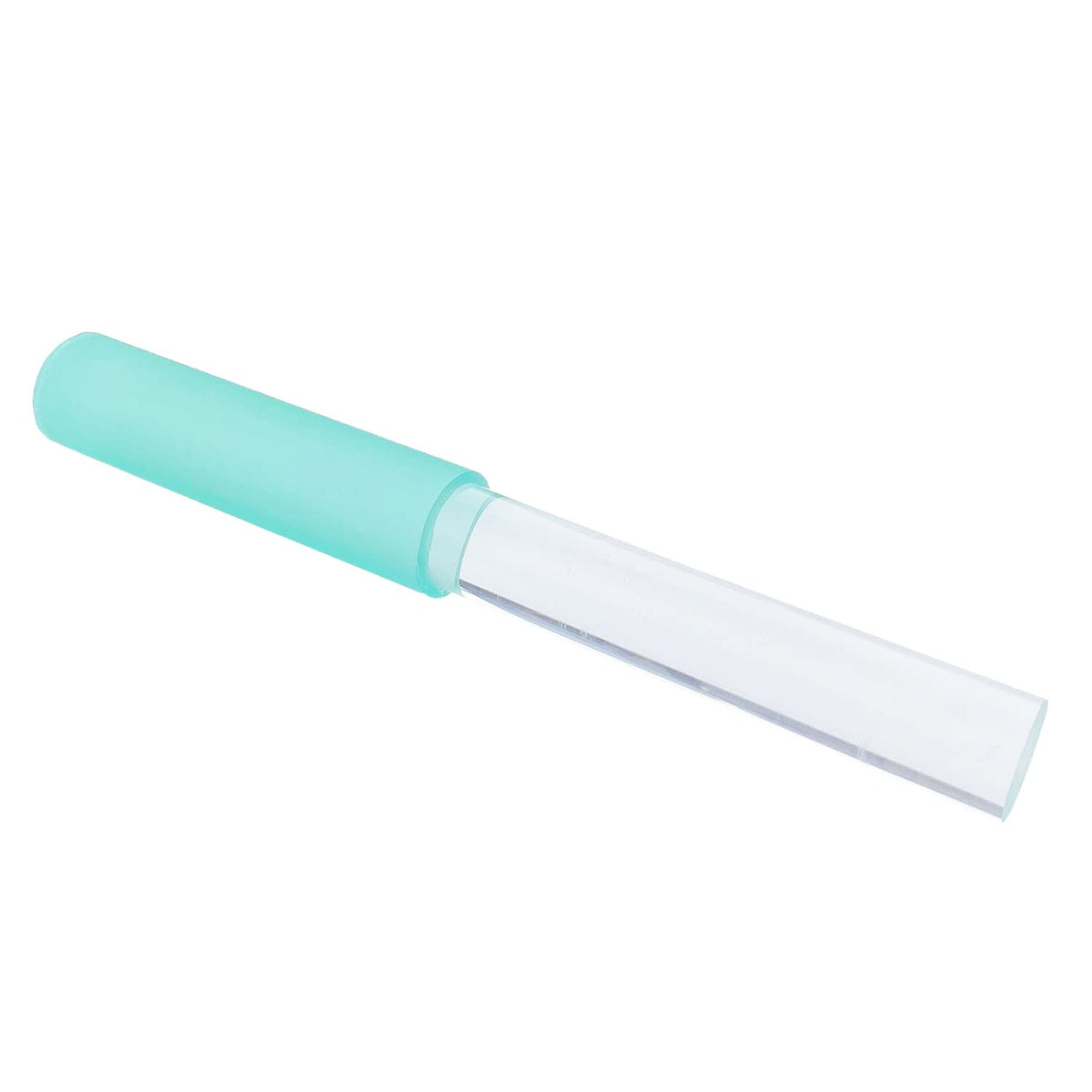 Singing Bowl Mallet Clear Acrylic Base Rubber Striker Mallet for Playing Quartz Crystal Singing Bowl with Bundle Pocket (Green)