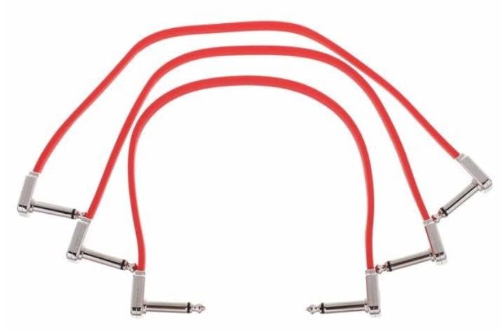 Ernie Ball 12 Inch Flat Ribbon Patch Cable 3 Pack   Red