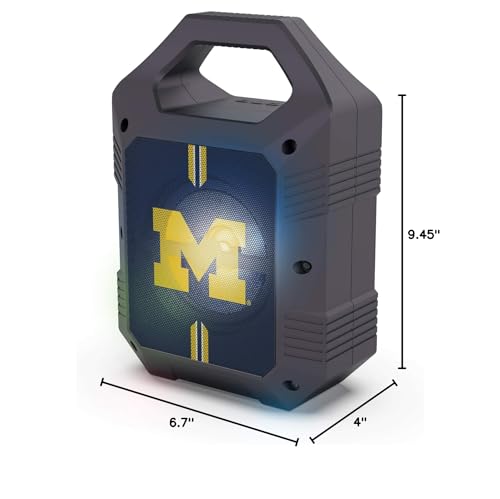 Soar Ncaa Shockbox Xl Led Wireless Bluetooth Speaker, Michigan Wolverines