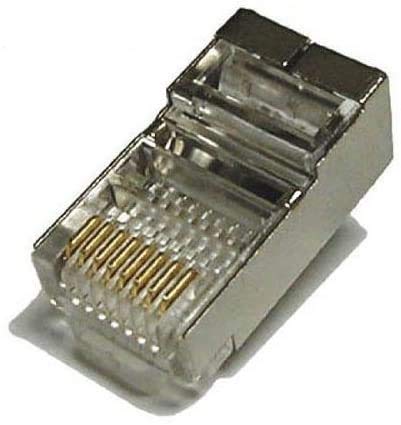 Inovat 100 Pack Metal Shielded Rj45 Cat5E Crimp Connector Rj 45 8P8C Ethernet Network Cat5E Cat Modular Network Cable Plug Conne