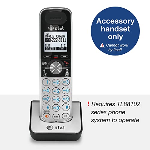 At&T Tl88002 Accessory Cordless Handset, Silver/Black | Requires An At&T Tl88102 Expandable Phone System To Operate