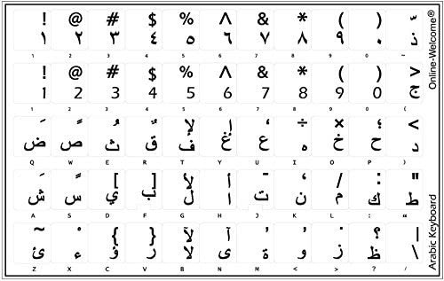 Arabic Stickers For Keyboard With Black Letters Transparent For Computer Laptops Desktop