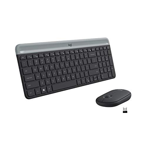 Logitech Mk470 Slim Wireless Keyboard And Mouse Combo   Low Profile Compact Layout, Ultra Quiet Operation, 2.4 Ghz Usb Receiver 