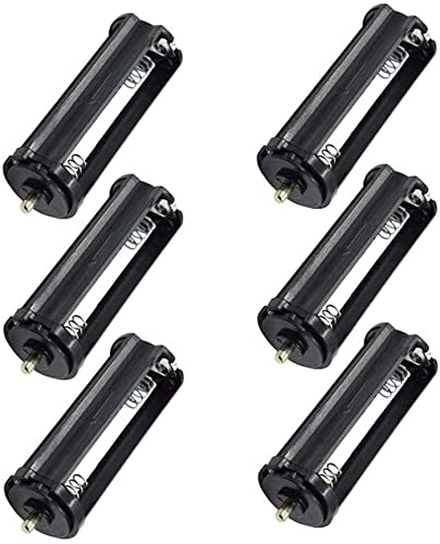 Bnafes Cylindrical Battery Holder Battery Storage Case For 3 X 1.5V Aaa Batteries Flashlight Torch Black   (6 Pcs)