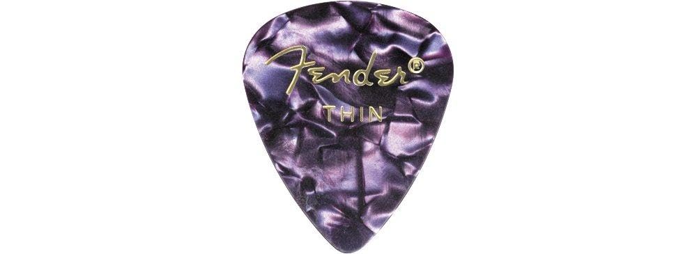 Fender Premium Celluloid Guitar Picks 351 Shape, White Moto, Heavy, 12-Pack