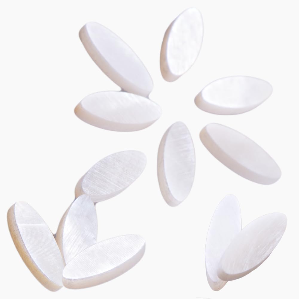 White Pearl Oblong Inlays Dots For Guitar Fingerboard Maker (Pack Of 10)