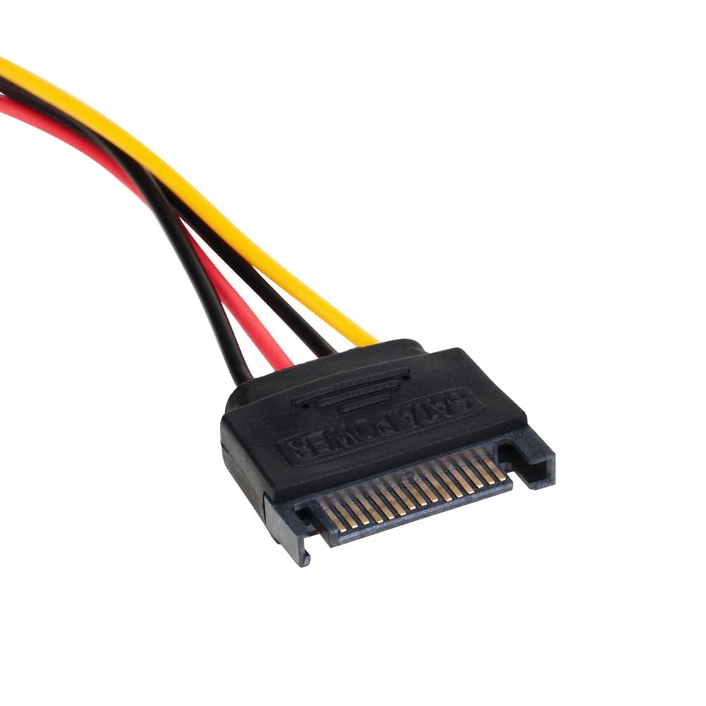 Sata To 4 Pin Power Cable Adapter 3 Pack Sata 15 Pin Male To Molex Lp4 Female Power Cable  7 Inch