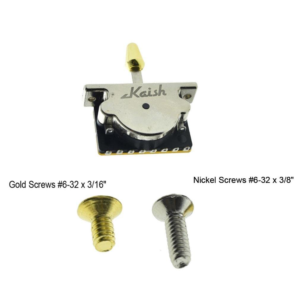 Kaish Heavy Duty 3 Way Guitar Pickup Lever Switch Pickup Selector Switch For Strat Tele With Plastic Gold Tip