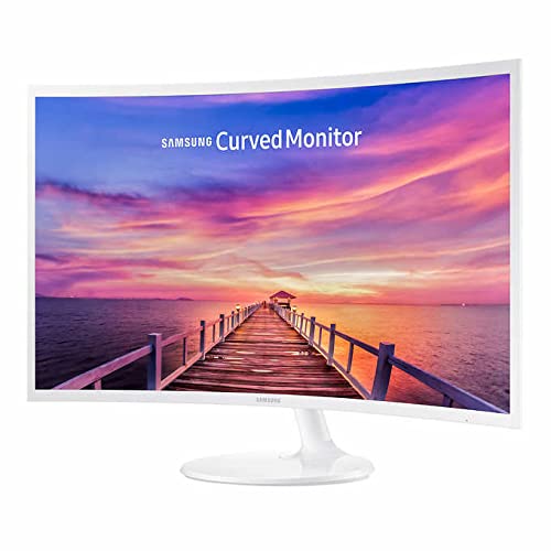 SAMSUNG 27" Curved White Monitor - 1080p LED, AMD FreeSync, 60Hz, Anti-Glare, HDMI & DisplayPort