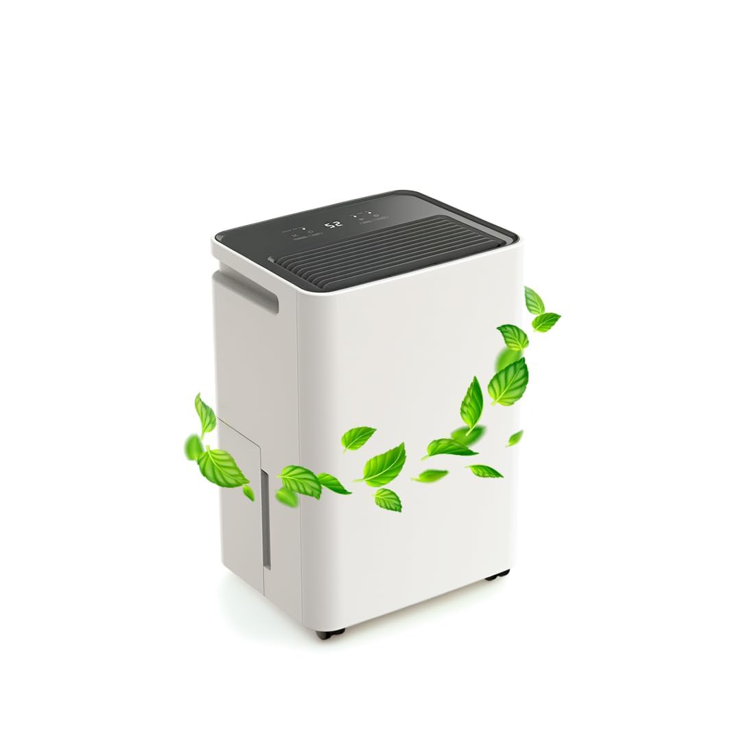 Hiniso 16L Smart Wifi Compressor Dehumidifier For Home, Bedroom & Basement Up To 3200 Sq.Ft With BuiltIn Ionizer Air Purifier,
