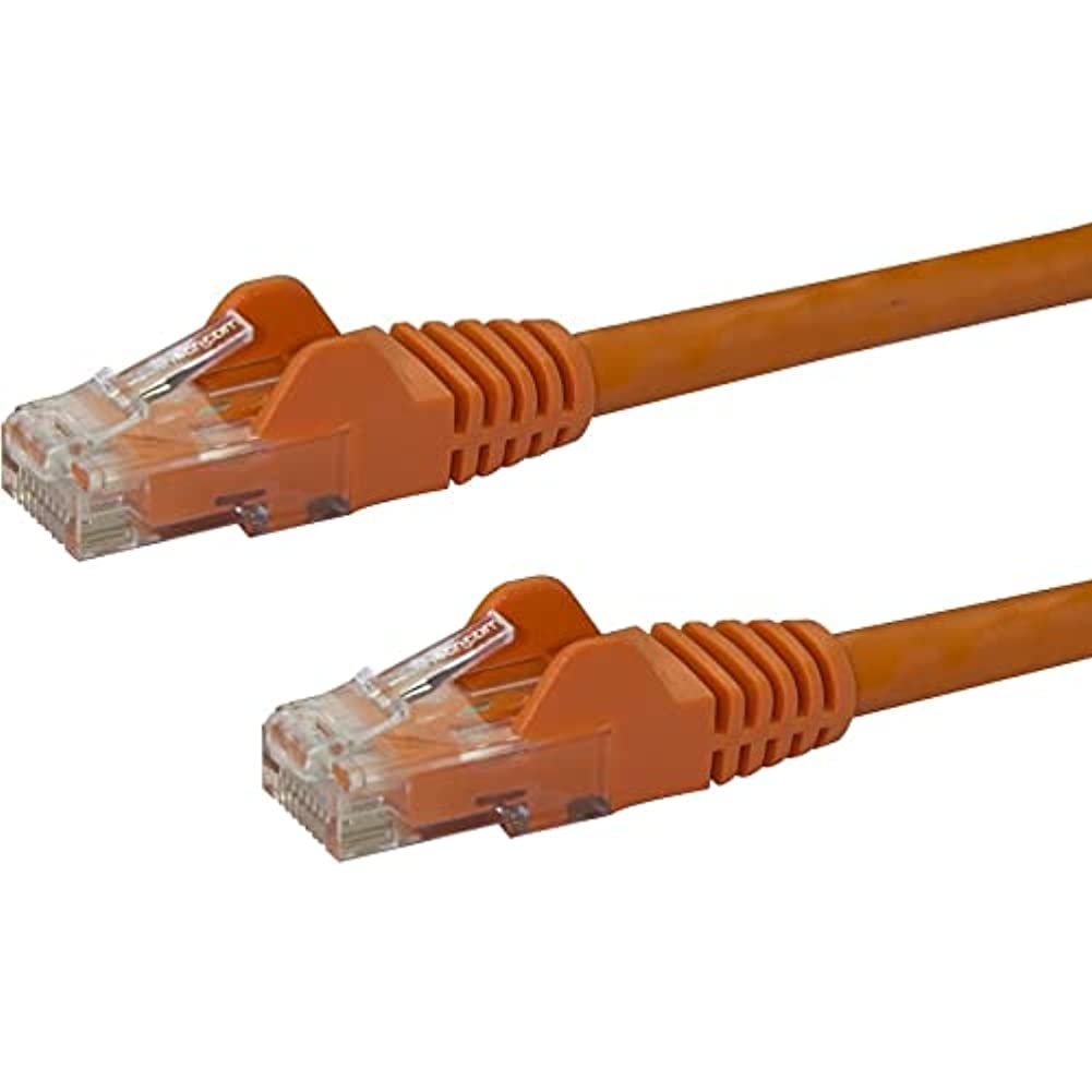 StarTech.com 4ft CAT6 Ethernet Cable   Orange CAT 6 Gigabit Ethernet Wire  650MHz 100W PoE RJ45 UTP Network/Patch Cord Snagless w/Strain Relief Fluke Tested/Wiring is UL Certified/TIA (N6PATCH4OR)