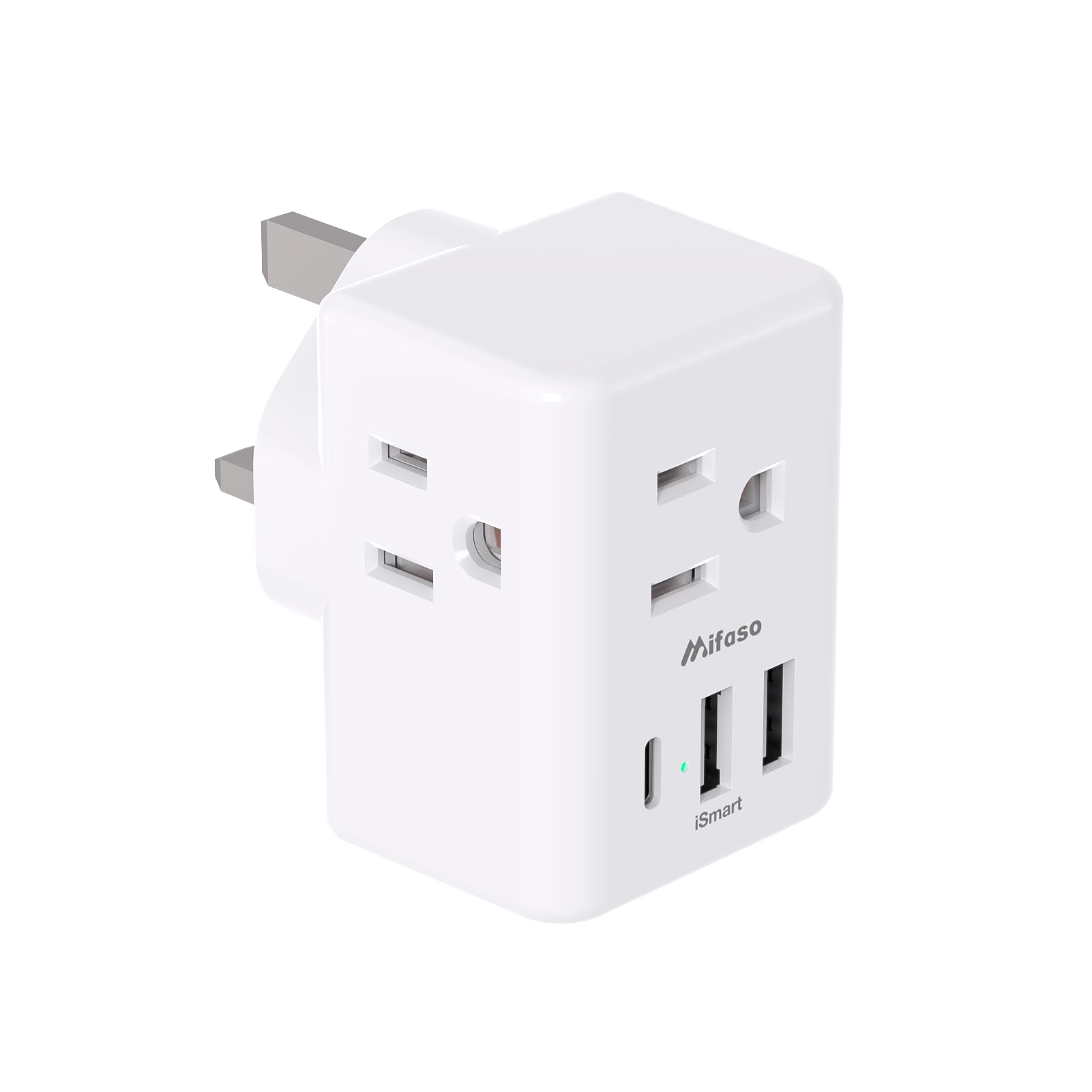 Us To Uk Plug Adapter, Type G Power Adapter With 3 Electrical Outlet 3 Usb Charger, International Plug Adapter, Usa To Dubai Eng