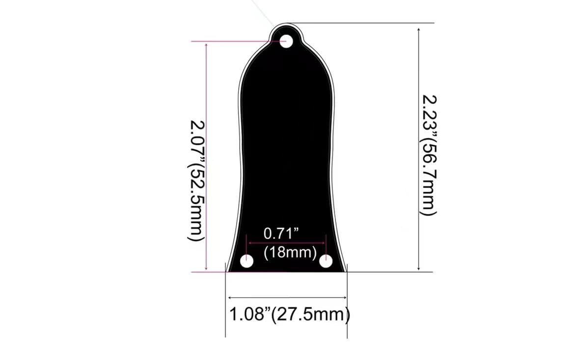 Guyker 1 Pcs Guitar Head Cover 3 Holes, Artificial Turquoise Bell Shape Guitar Truss Rod Cover For Lp Style Guitar Accessories P