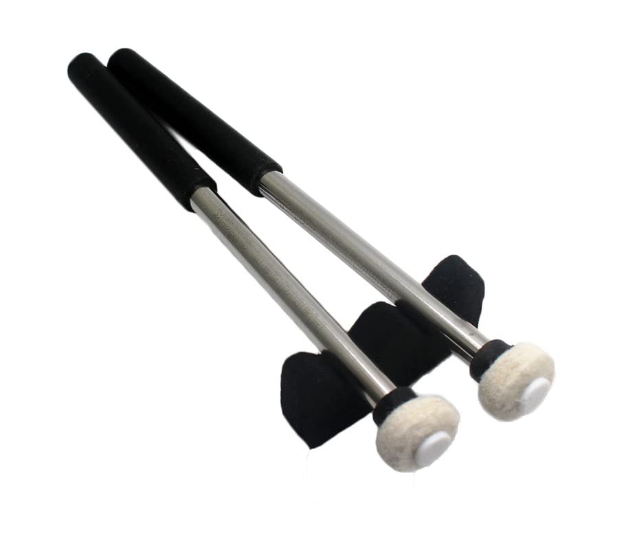 Tuoren 1 Pair Tongue Drum Mallets With Bracket Handpan Drum Sticks Rubber Mallet Percussion Instrument Accessory (Type B)