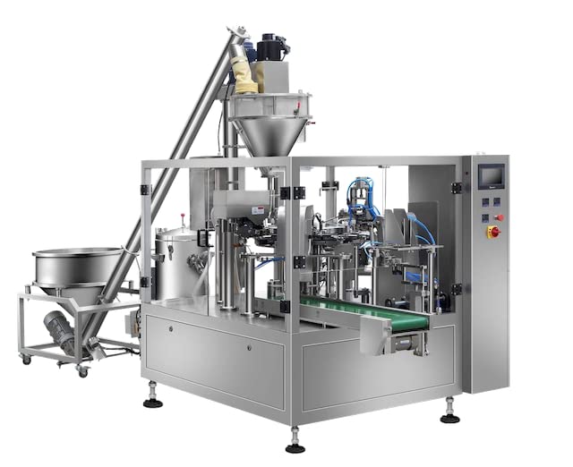 Automatic Dried Dates Premade Pouch Wrapping Vertical Packing Machine Double Bowl Rotary Pouch Filling Packaging Machine