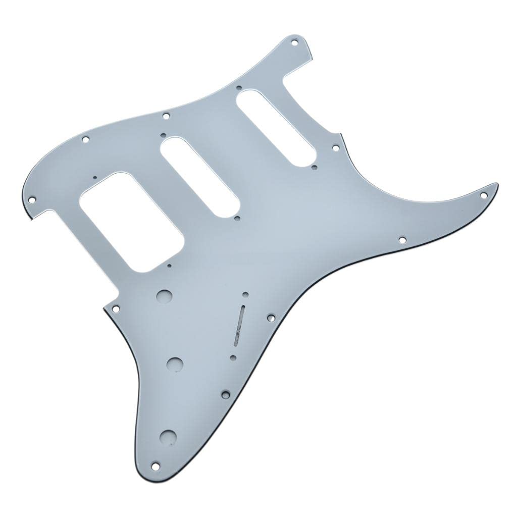 Dopro 11 Hole Strat Hss Guitar Pickguard 2 Screw Humbucking Pickup Mount Fits American Fender Stratocaster White 3 Ply