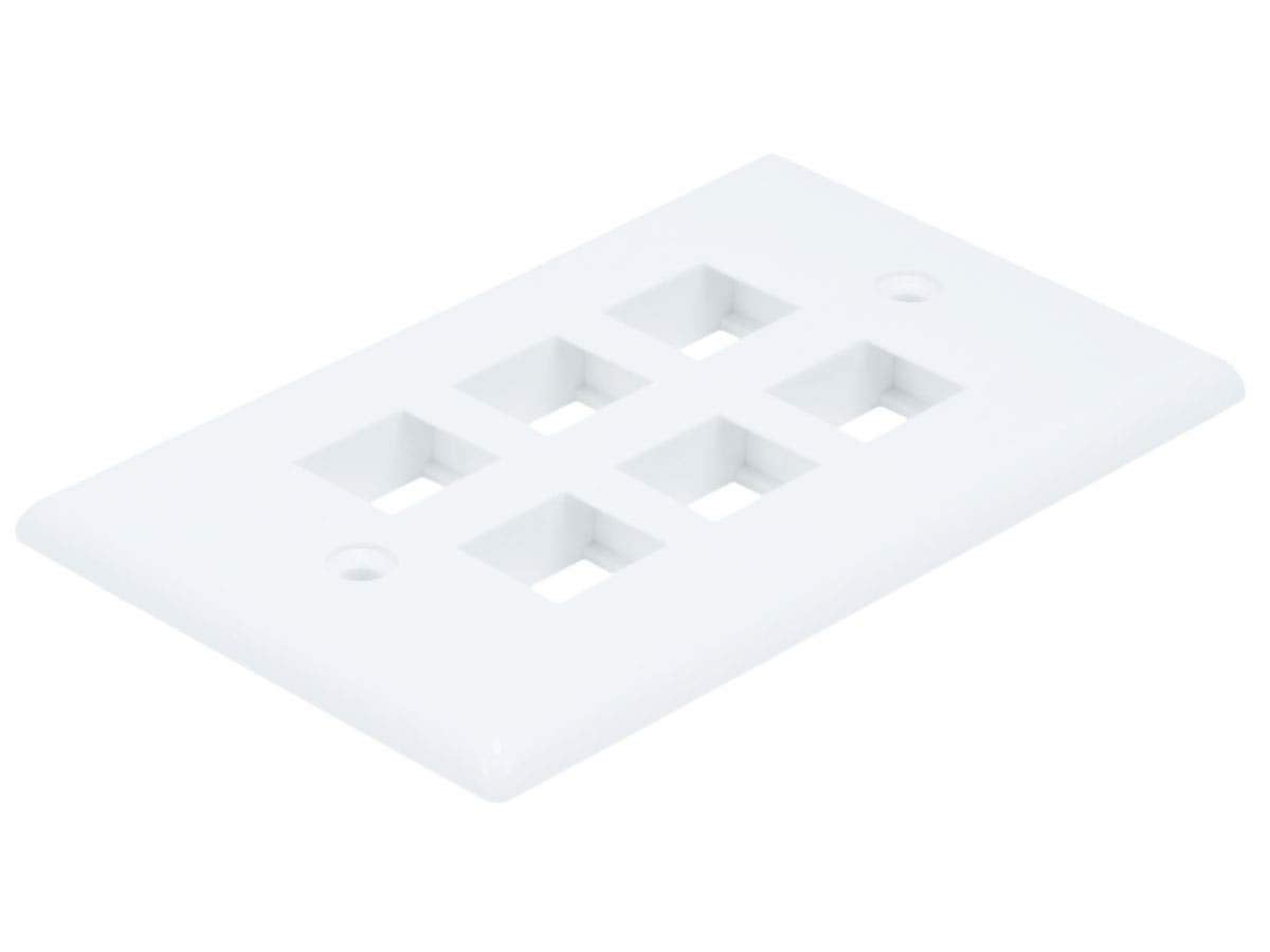 Monoprice 1Gang Wall Plate for Keystone  6Port, 4.5x2.75x0.2, with Screws, White