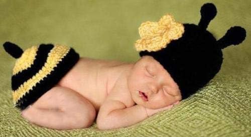 Newborn Baby Girl/Boy Crochet Knit Costume Photo Photography Prop Hats Outfits (Bee)
