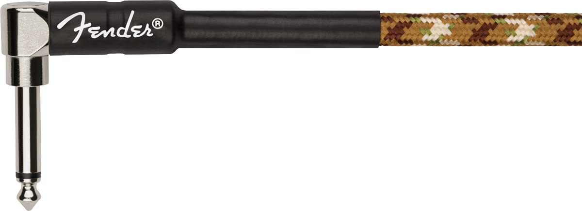 Fender 18.6 Foot Professional Instrument Cable, Straight Angle, Desert Camo   1 Pack