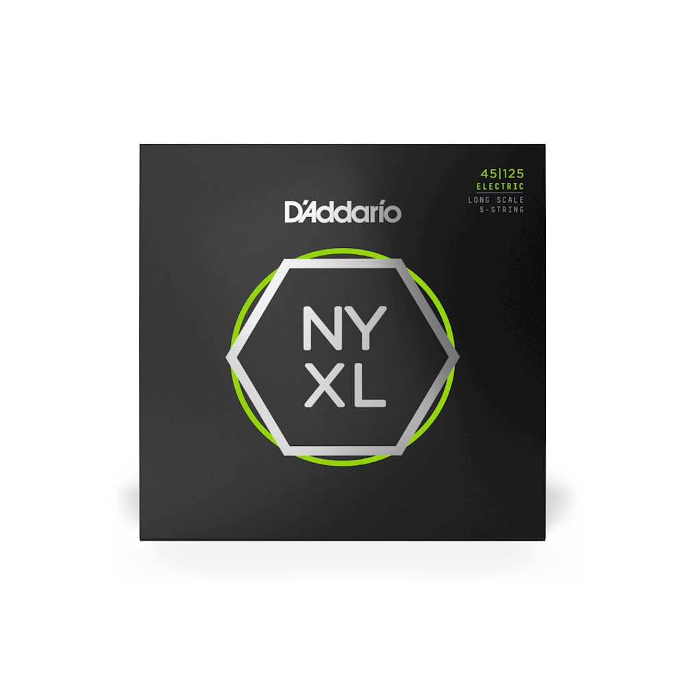 D'Addario Bass Guitar Strings   Nyxl Bass Strings   Nyxl45125   Unrivaled Strength, Tuning Stability, Enhanced Response   For 5