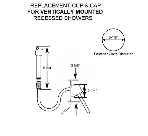 Scandvik 10029P Part Replacement Cup And Cap For Recessed Shower,WBHDWB079TNN2MP