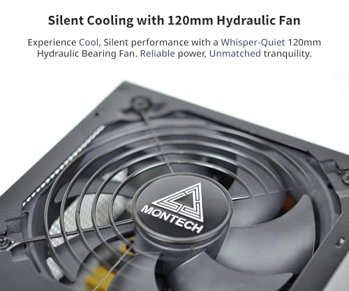 Montech Apx 750W Non Modular Power Supply 80 Plus White Certified Intel Atx12V Dc To Dc Converter Technology  Flat Cable Design