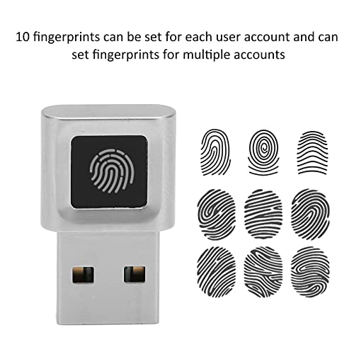 Usb Fingerprint Reader,Multi Finger 360 Degrees Touch Fast Matching High Sensitivity Hello Fingerprint Reader For Win 10 11 Lapt