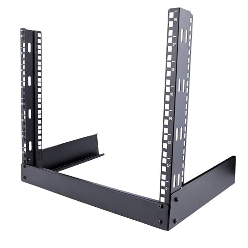 Startech.Com 2 Post 8U Desktop Server Rack, Small Open Frame 19In Computer Rack, Compact Network Rack For Av / Studio / Data / I