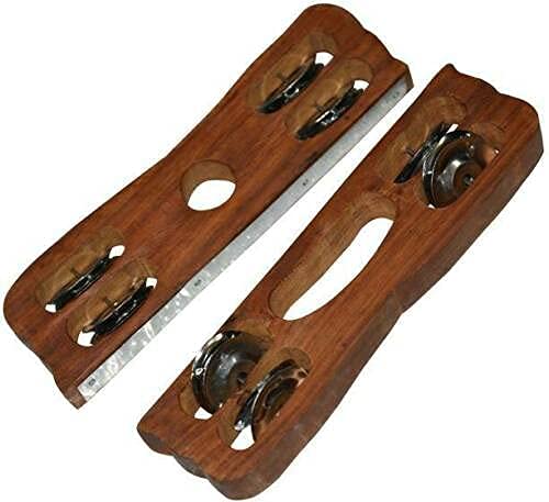 New 9 handmade wooden jheeka/khartaal/jhaal hand tambourine hand percussion