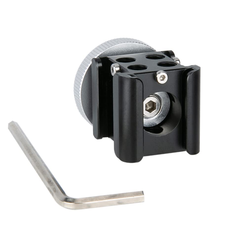 Niceyrig 3-Side Cold Shoe Mount 360 Degree Swivel With Triple Anti-Off Shoe Adapters, 1/4 Threads For Microphone, Flash Light, M