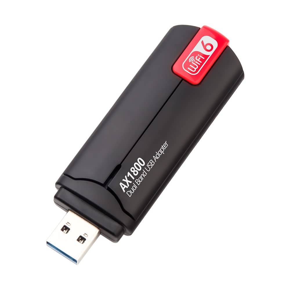 Usb Wifi 6 Adapter, Ax1800 Usb3.0 Dual Band 2.4Ghz/5Ghz, 802.11Ax Wireless Network Adapter For Pc Desktop, Laptop