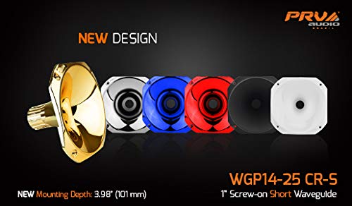 Prv Audio Wgp14-25 Blue Cr-S - 1    Exit Horn Screw-On Waveguide - Blue Chrome Short Abs Wave Guide - 45 X 45 Nominal Coverage -