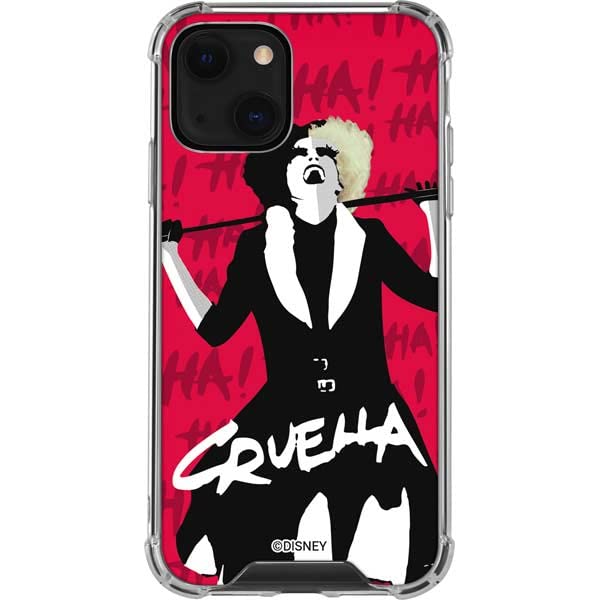 Skinit Clear Phone Case Compatible With Iphone 13 Mini   Officially Licensed Disney Cruella Evil Laugh Design