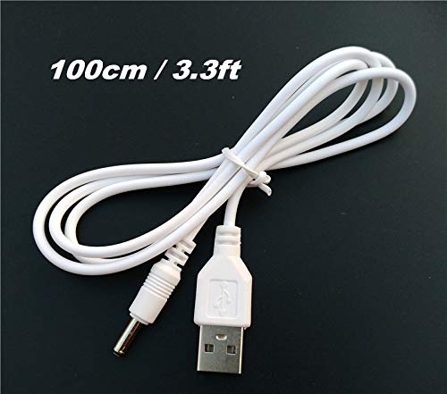Dzydzr 3 Pcs Extension Cable Usb To Dc Cable   5V Usb 2.0 Port Male To Dc 5V Male 3.5Mm X 1.35Mm Power Cord White 100Cm(3.3Ft)