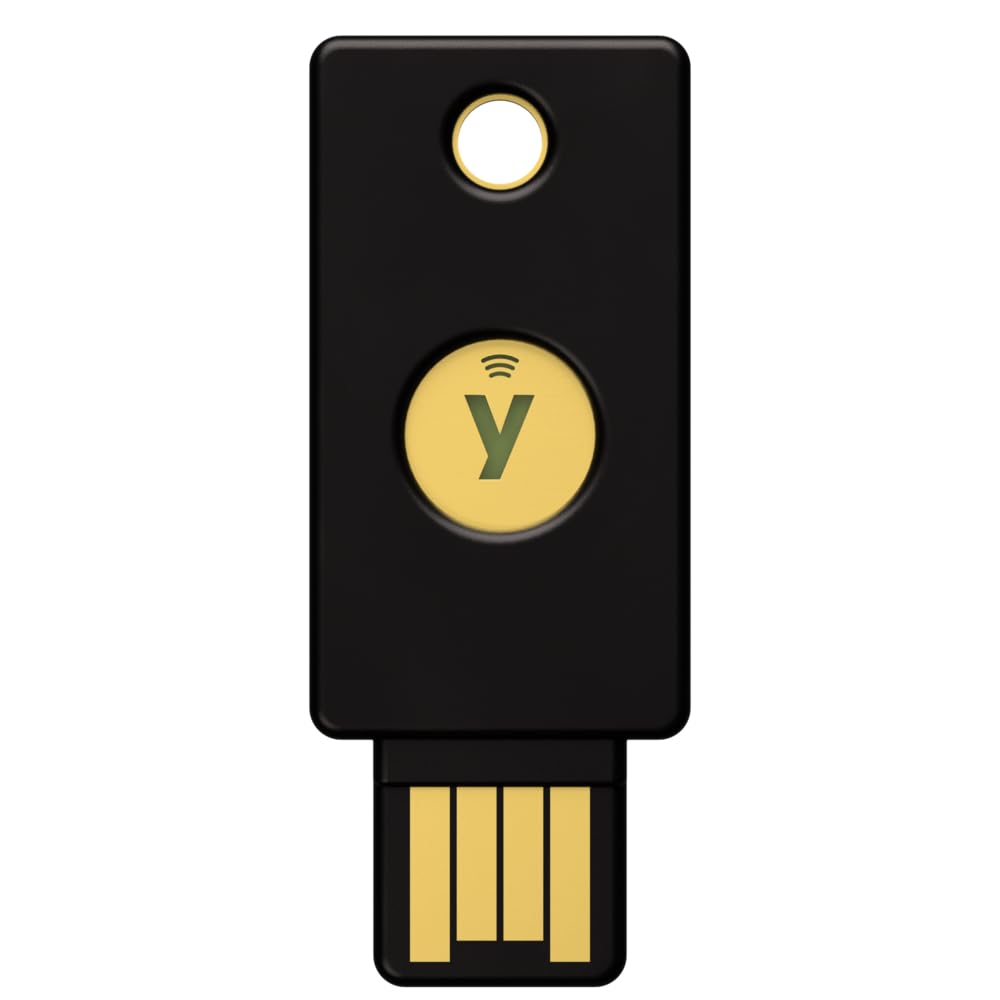 Yubico YubiKey 5 NFC - USB-A & NFC Two-Factor Authentication Security Key, FIDO Certified, Black, Protect Your Online Accounts