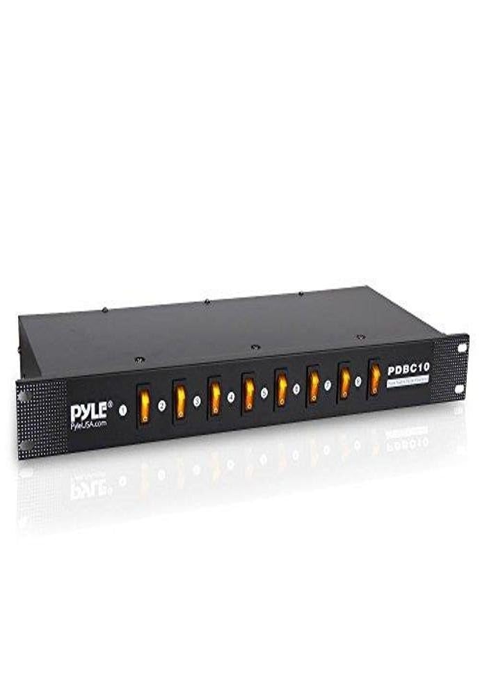 Pyle Pro Electric Rack Mount Pdu Unit   8 Outlets W/ Digital Display And Surge Protection, 1U/15A/120V Aluminum Alloy Power, Cov