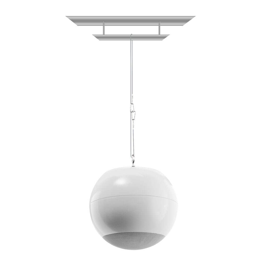 Osd Audio Sphere 6.5'' Indoor Hanging Pendant Speaker (Single White) Reinforced Cable Suspension 70V And 8 Ohm