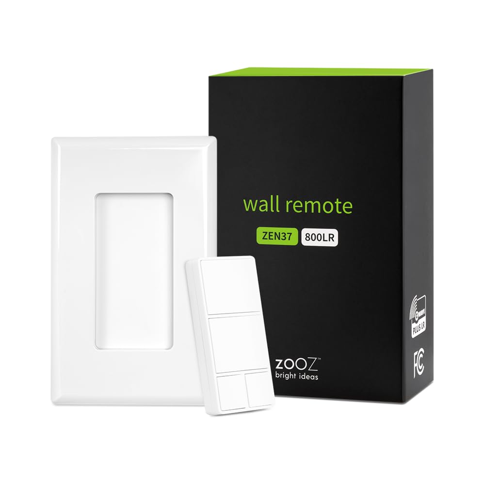 Zooz 800 Series Z-Wave Long Range Wall Remote & Scene Controller Zen37 (Battery Powered), White | Z-Wave Hub Required