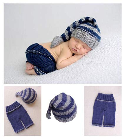 Vedory Fashion Newborn Baby Photography Props Boy Girls Photo Shoot Props Outfits Crochet Knitted Costume Unisex Cute Infant Hat